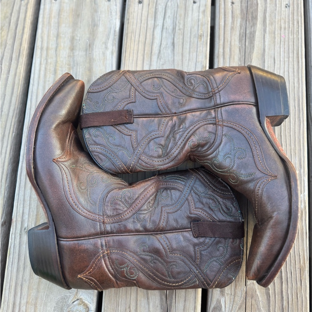 Brown Lucchese Leather Western Boots